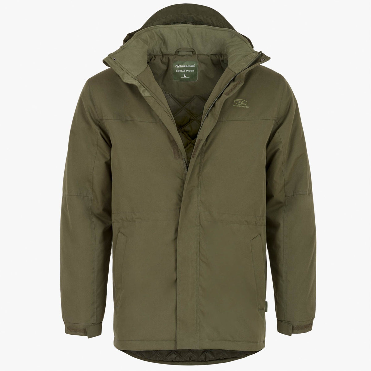 Highlander Boreas Winter Padded Jacket Black Olive Quilted Insulated