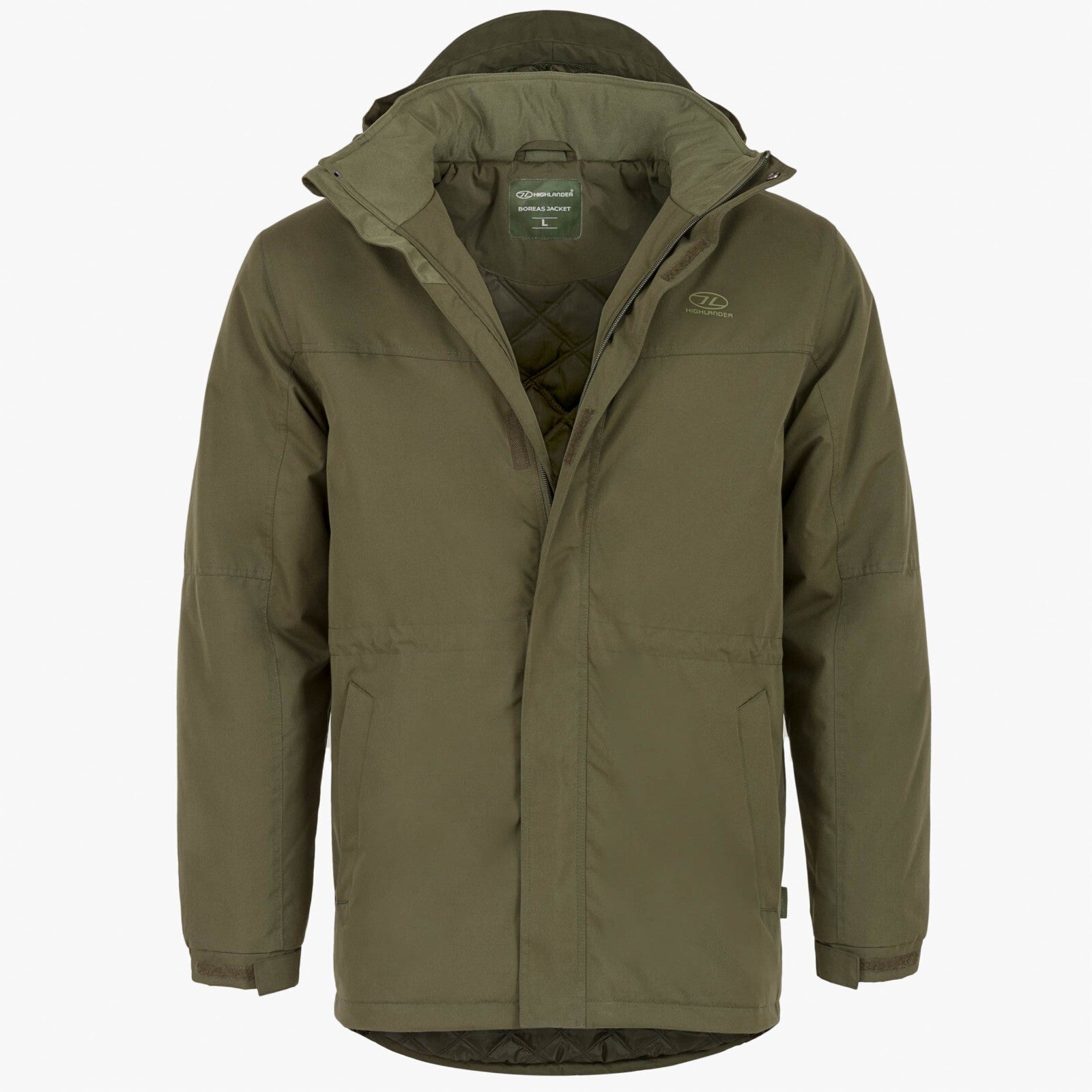 Highlander Boreas Winter Padded Jacket Black Olive Quilted Insulated