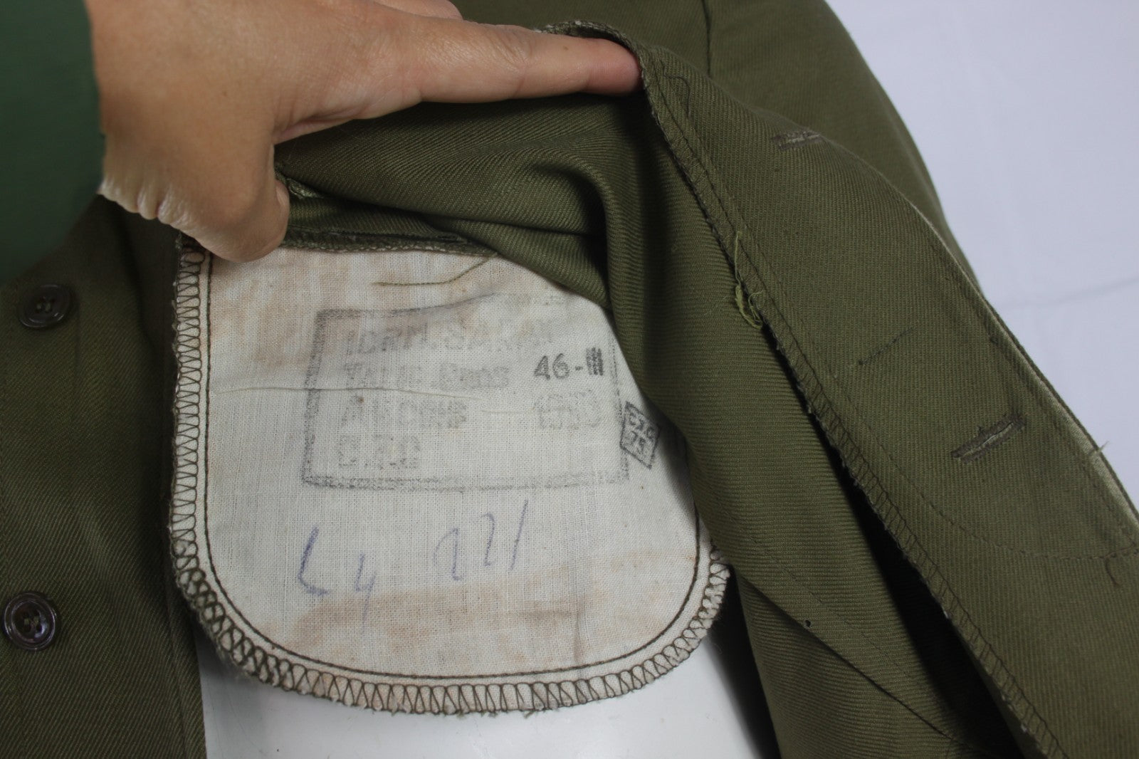 Genuine Surplus Czech Unlined Lighweight Jacket Olive Army 1976 36" Chest (1415)