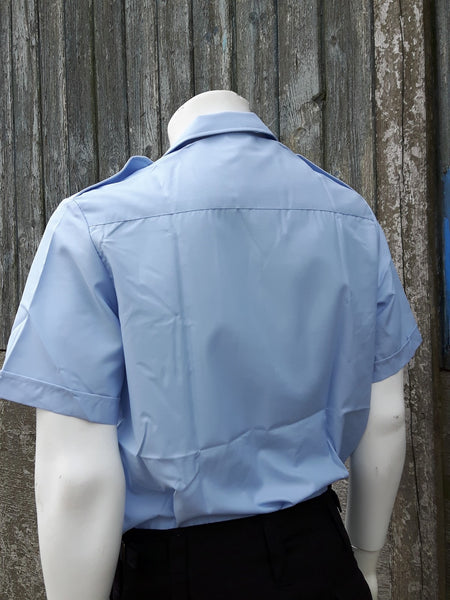 Genuine Surplus French Fleet Air Arm Airforce Short Sleeve Shirt Pale Blue NEW