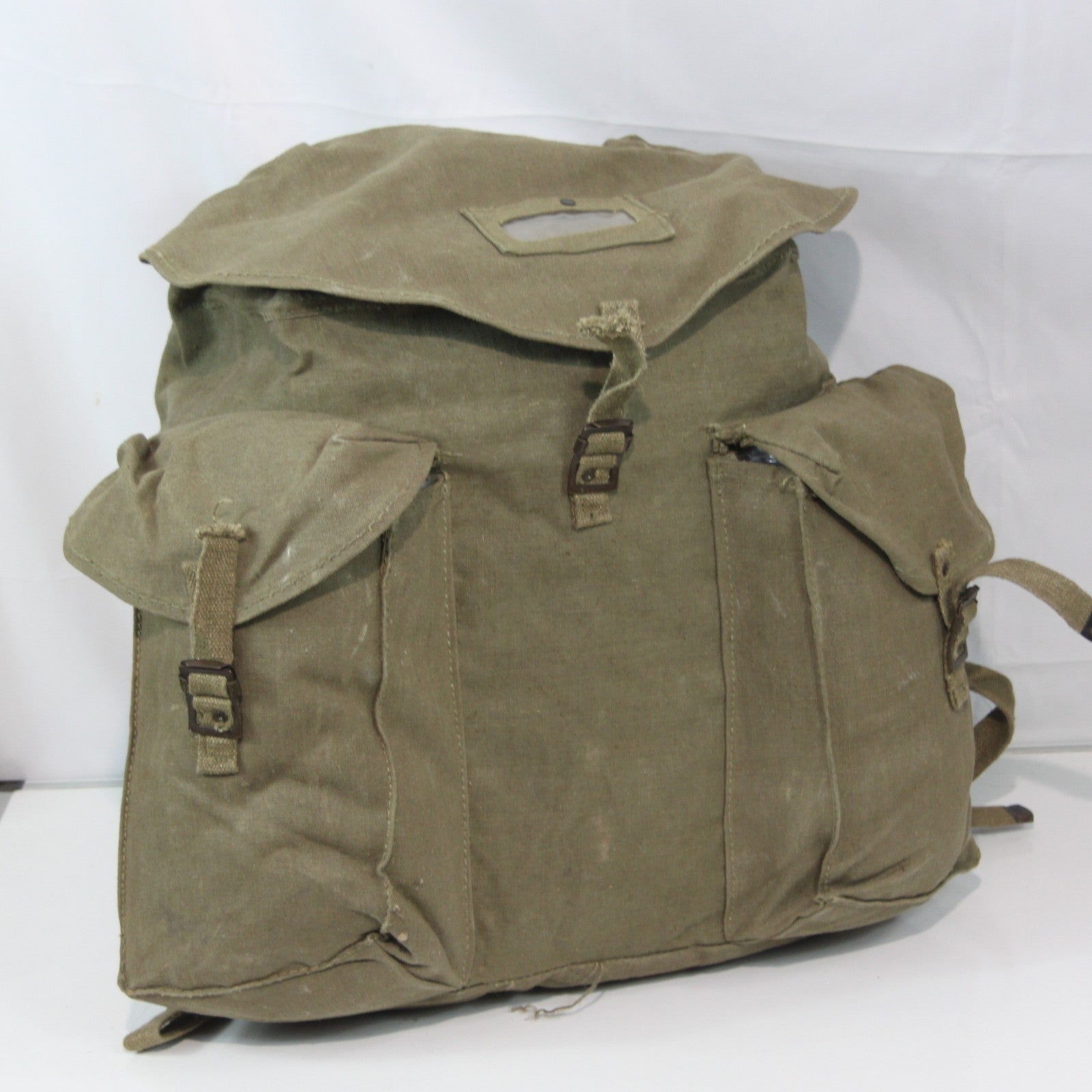Genuine Surplus Vintage Italian Army Chain Fasten Canvas Bergen Rucksack (4152)