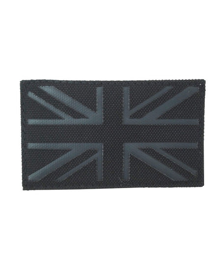 KT Laser Cut Union Jack Patch Military Subdued Tactical Hook & Loop Black