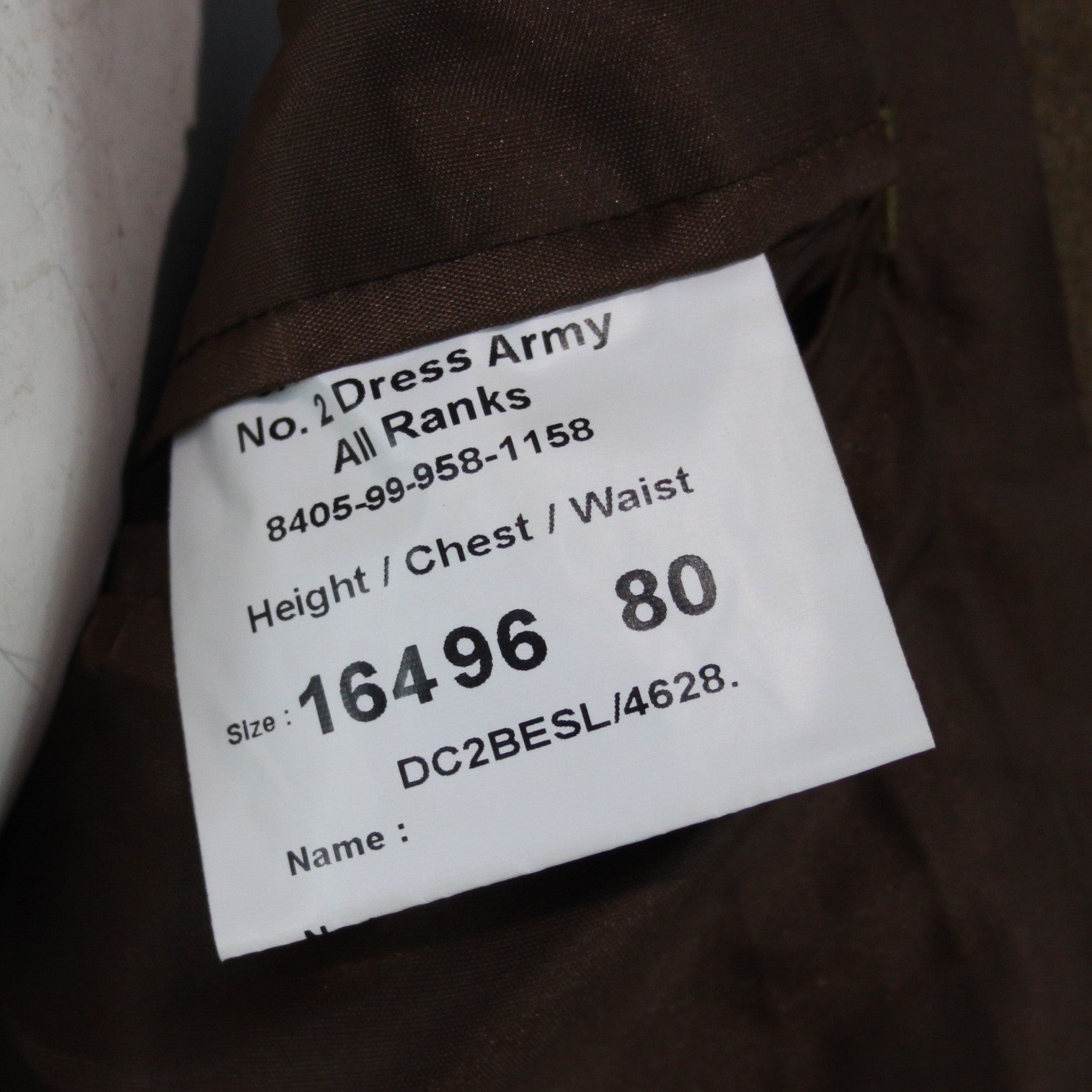 Genuine Surplus British Army Dress Uniform Jacket Tan 36" Chest Short (3589)