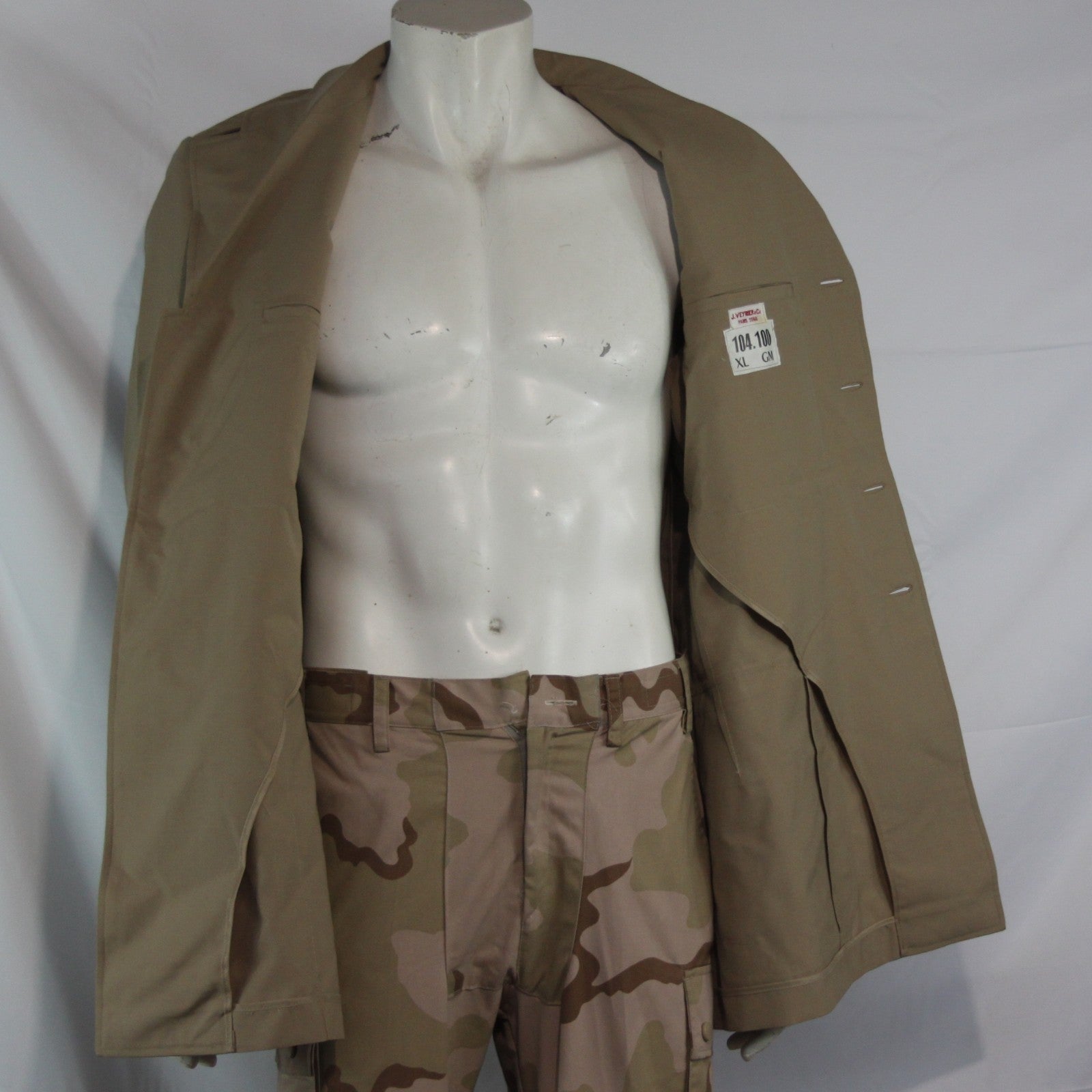 1960's French Army Dress Jacket Genuine Surplus Sand Beige Uniform (3554)