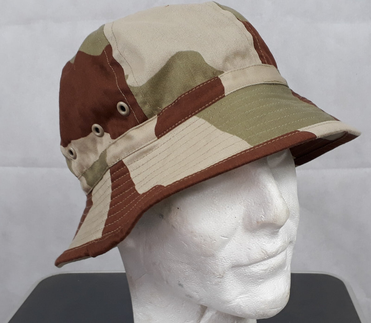 Genuine Surplus French Desert Boonie Sun Hat Wide Brim Polycotton Camo NEW