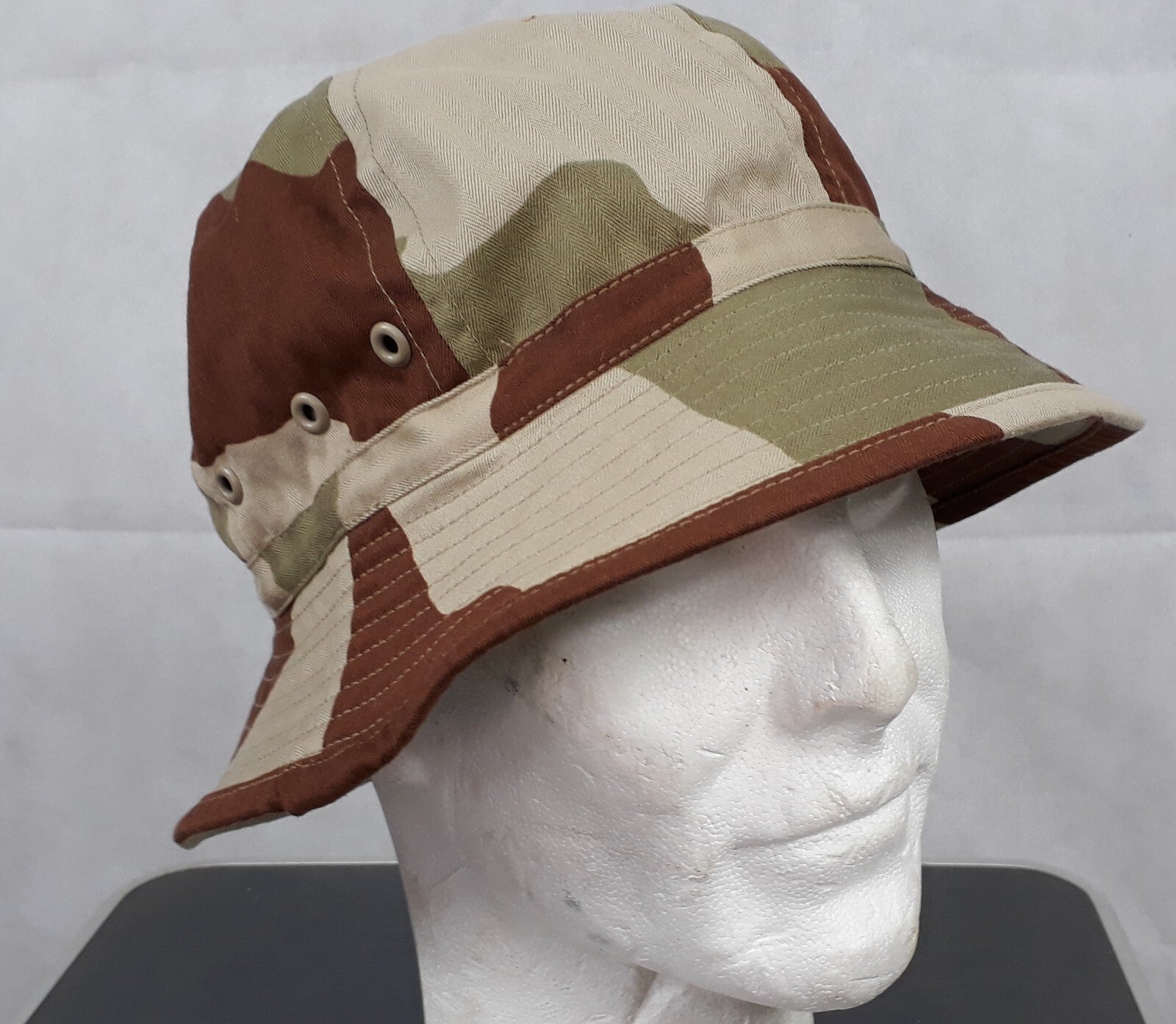 Genuine Surplus French Desert Boonie Sun Hat Wide Brim Polycotton Camo NEW