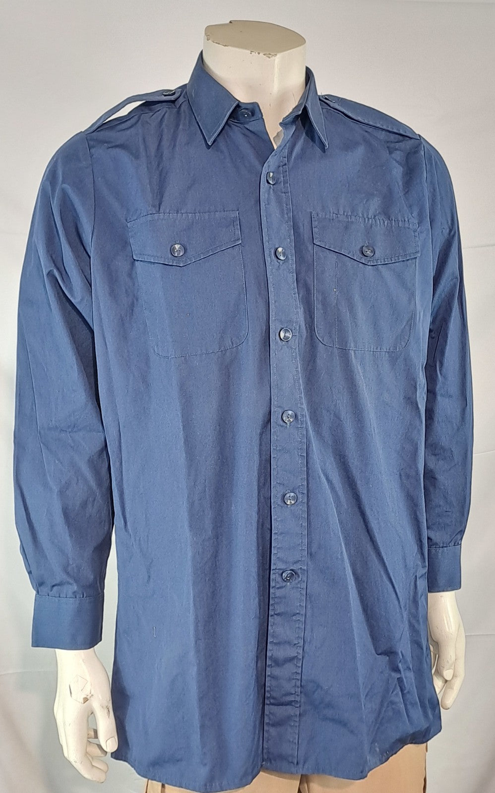 Genuine Surplus British RAF/Navy Working Shirt Wedgewood Polycotton