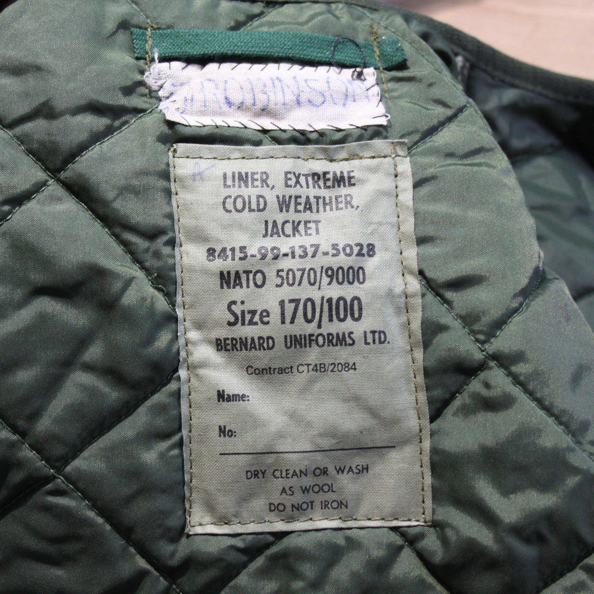 Genuine Surplus British Army Quilted Jacket Liner Cold Weather 38" (3526)