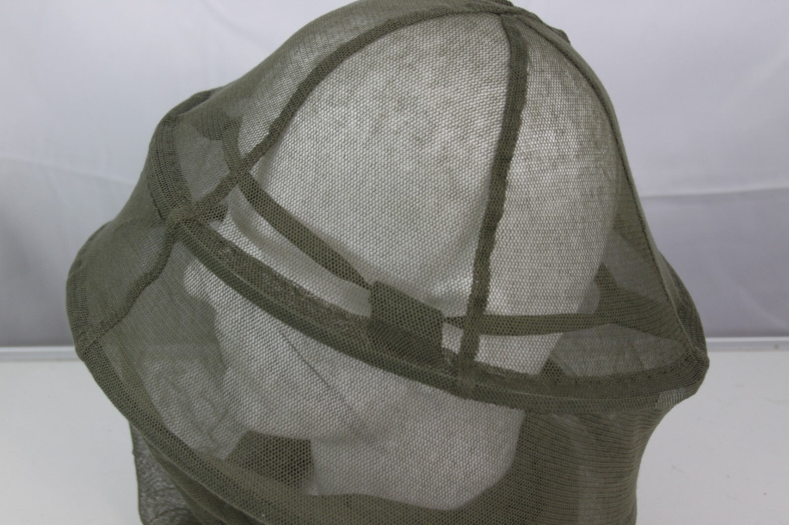 Genuine Surplus French Army Mosquito Head Net Face Cover Hooped Green Netting