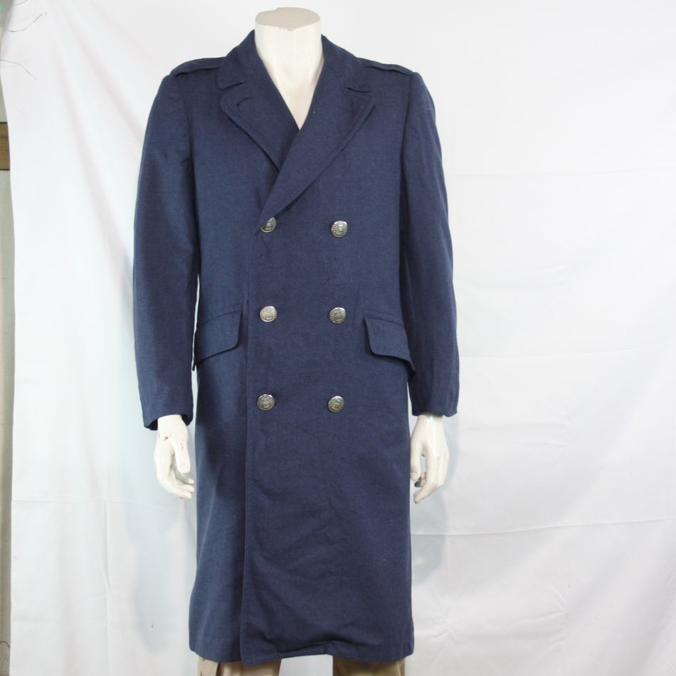 USAF US Airforce Wool Overcoat Vintage Genuine Surplus Blue Coat Winter (3615)