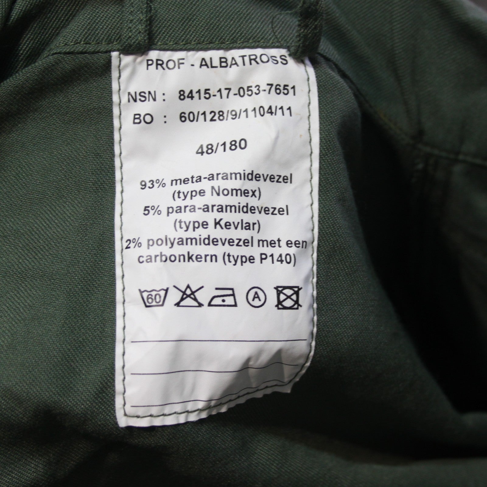 Dutch Military Airforce Flight Suit Olive Coverall Genuine Surplus 38" (4000)