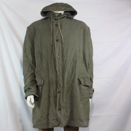 Vintage German Army Olive Parka Genuine Surplus Winter Coat Lined 44-46" (3810)