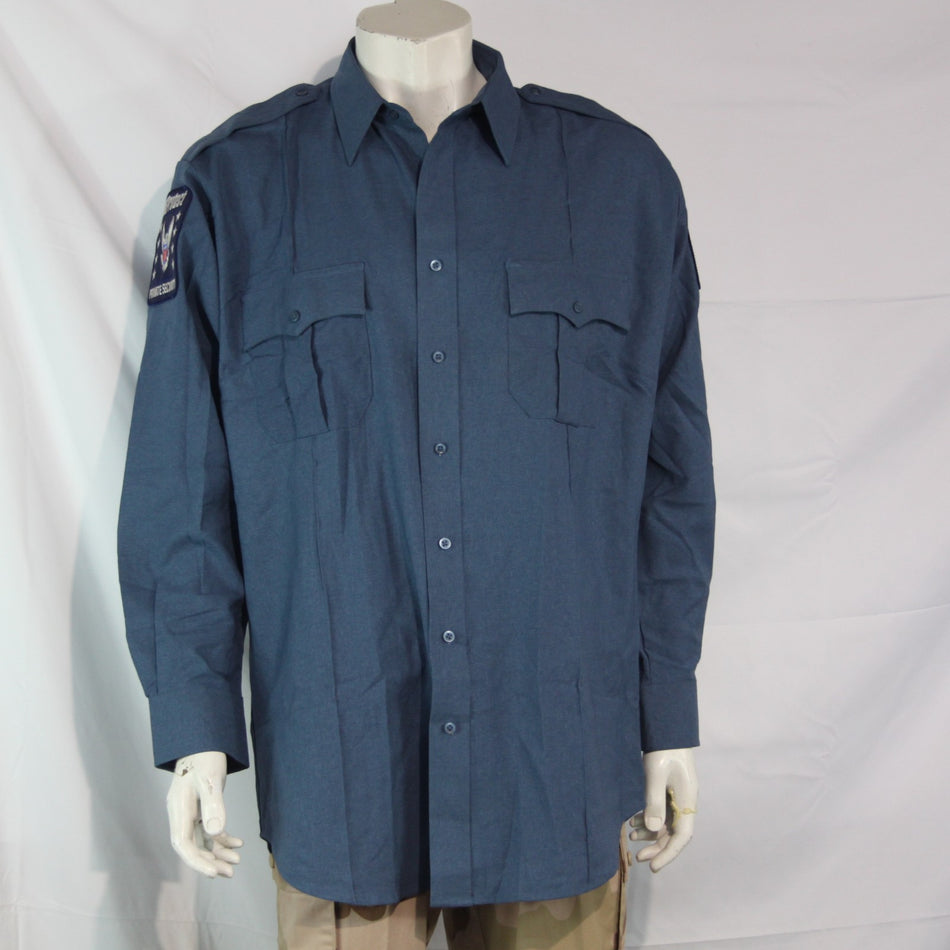 US Private Security Company Shirt Long Sleeve Blue 16.5" Collar (4212)