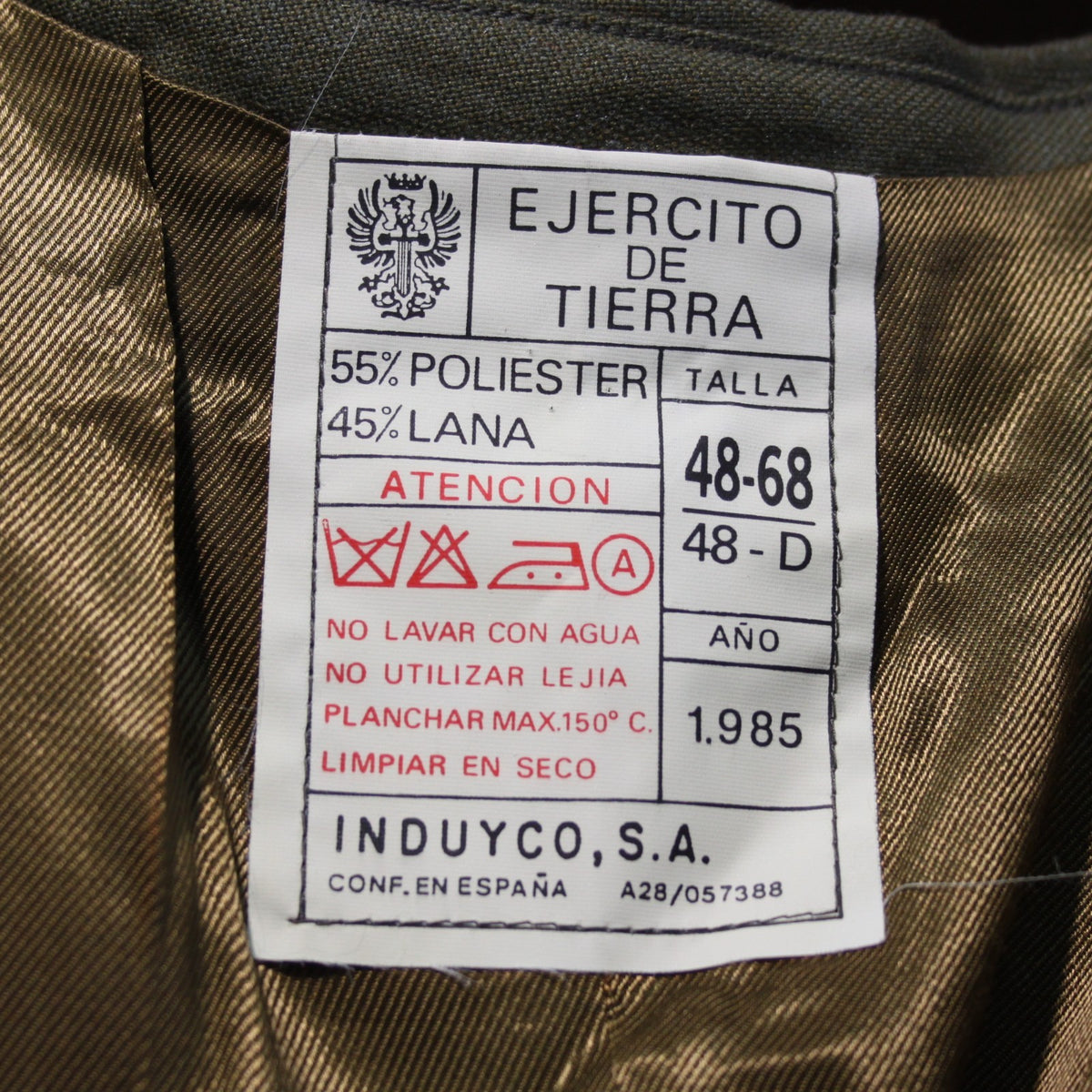 Genuine Surplus Spanish Army Formal Dress Jacket Green 38" Chest (3488)