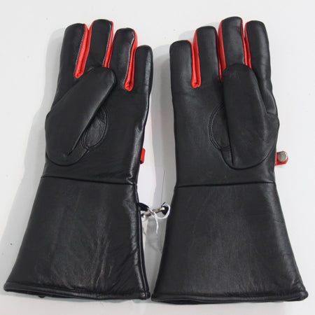 Brand New Black Leather Motorbike Gloves Size Small UK 8  (3907)