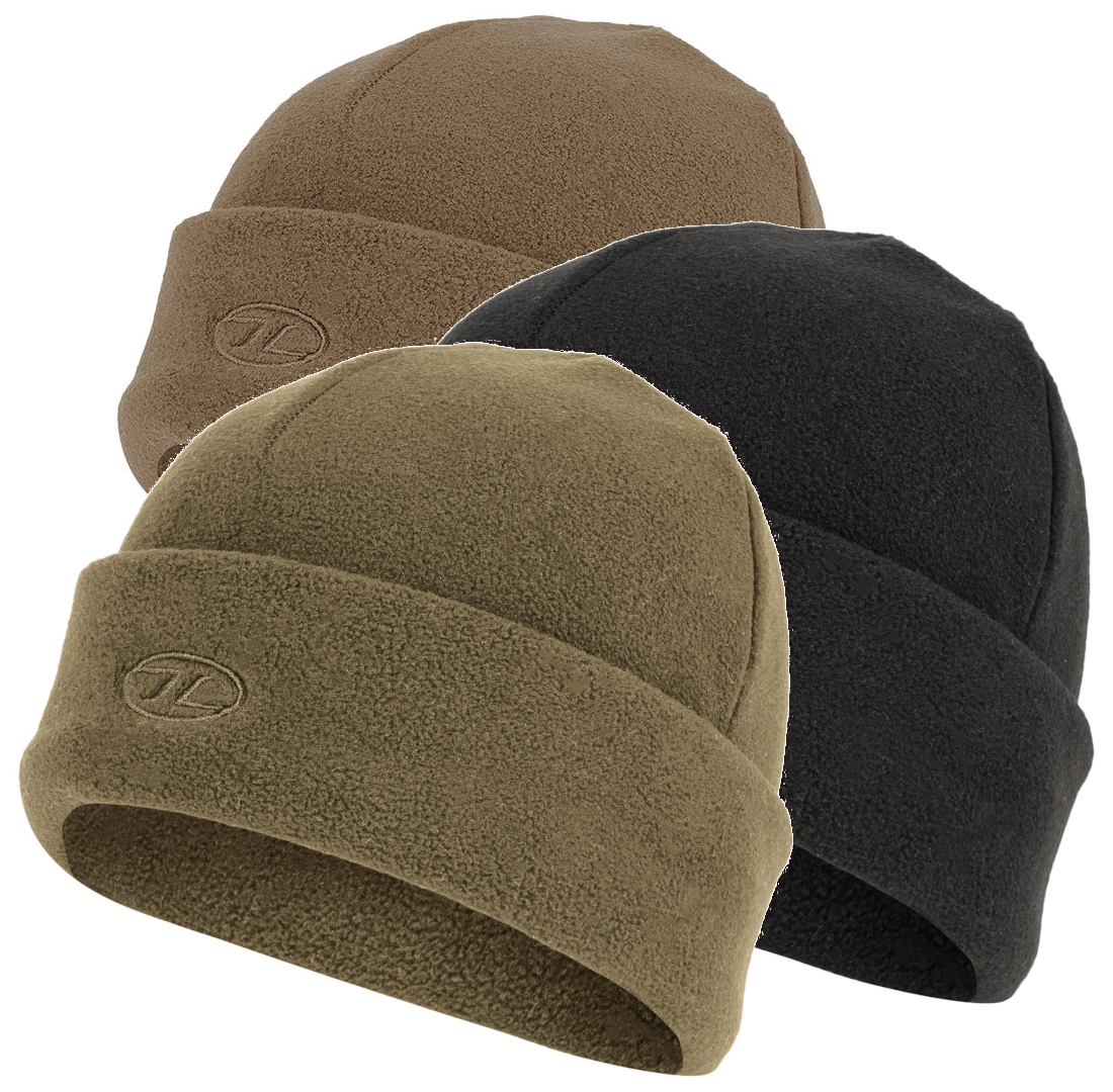 Highlander Fleece Beanie Watch Cap Thermal Winter Bob Hat Warm Green Black Tan