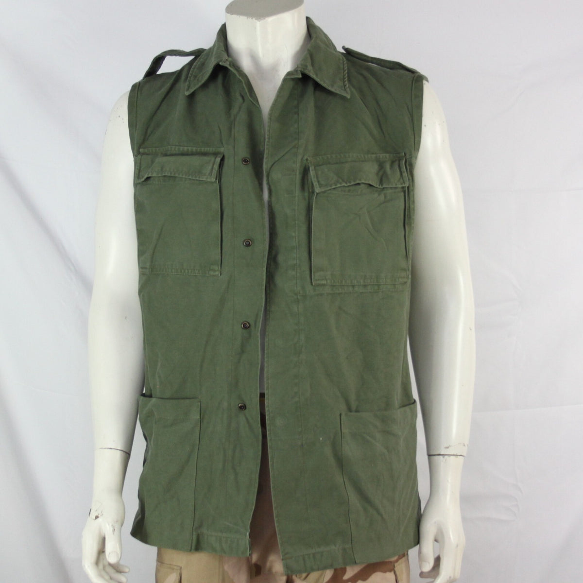 Genuine Surplus Dutch Jacket Coverted to Gilet Sleeveless Canvas 38" chest (3257