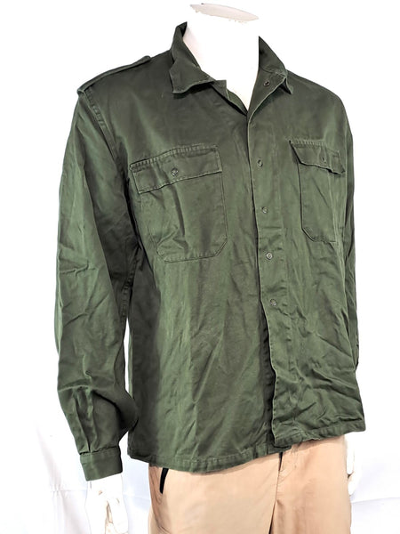 Genuine Surplus Belgian Army Press Stud Fasten Shirt Olive Green 38" (3413)