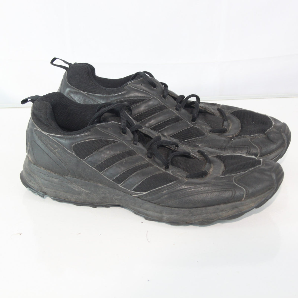 German Army Trainers Black Leather Fabric Genuine Surplus UK 12 (3870