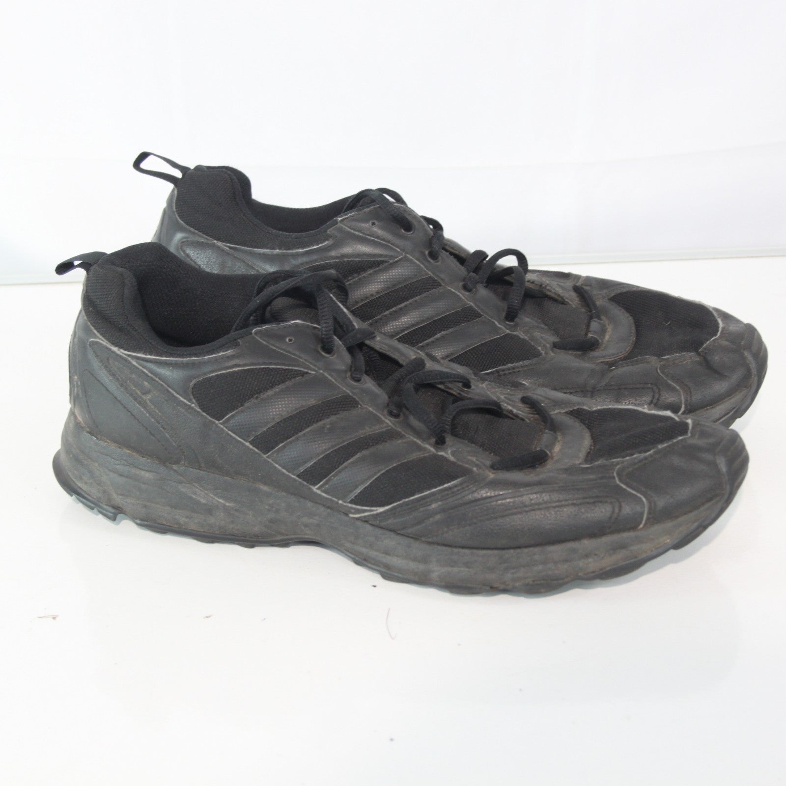 German Army Trainers Black Leather Fabric Genuine Surplus UK 12 (3870