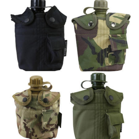 Army Style Water Bottle Drink Bottle Kids Cadets DPM Camouflage Camo Olive BTP