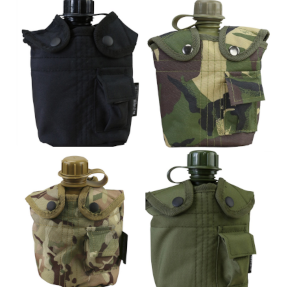 Army Style Water Bottle Drink Bottle Kids Cadets DPM Camouflage Camo Olive BTP