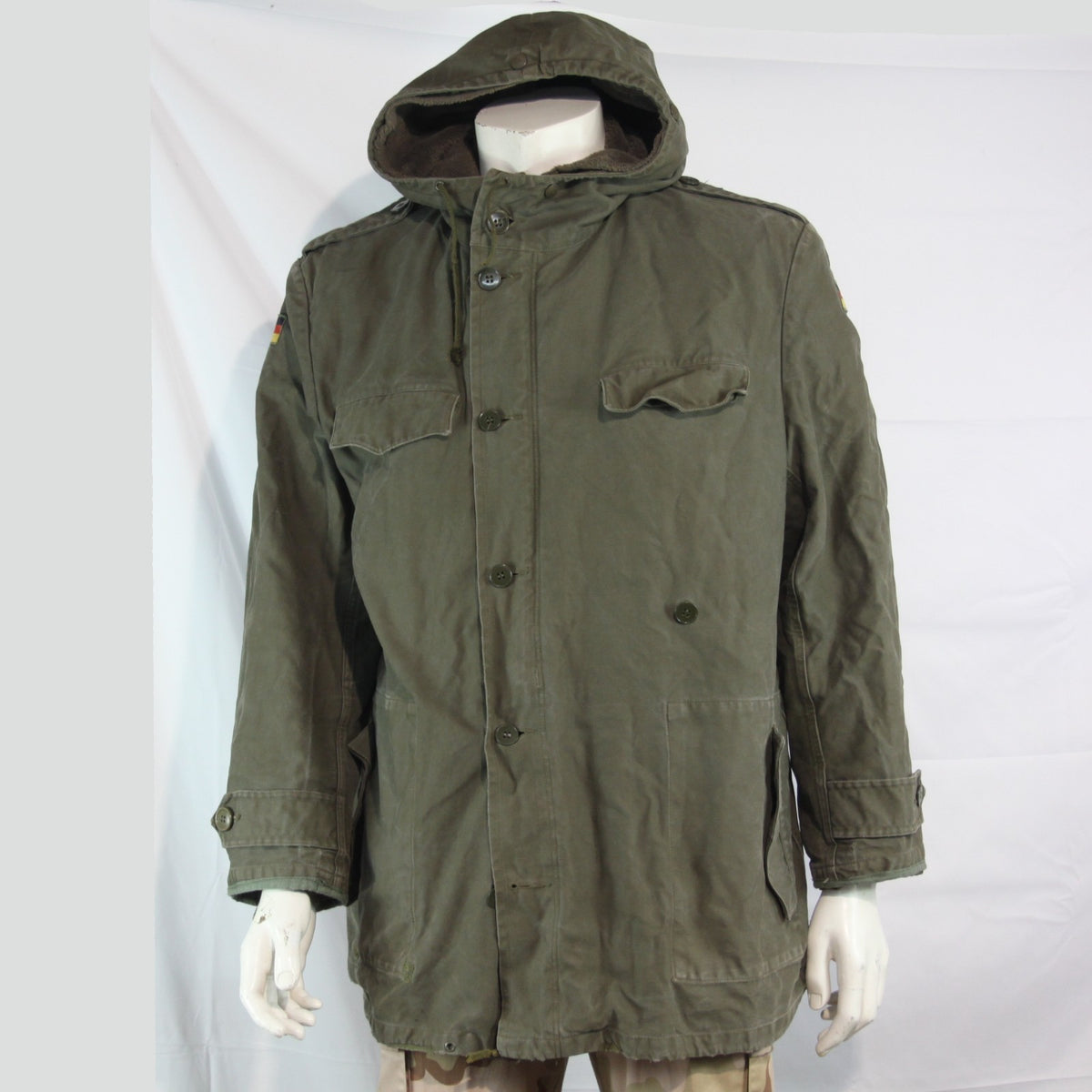 Genuine Surplus German Army Olive Canvas Parka Winter Coat Lined 40-42" (3793)