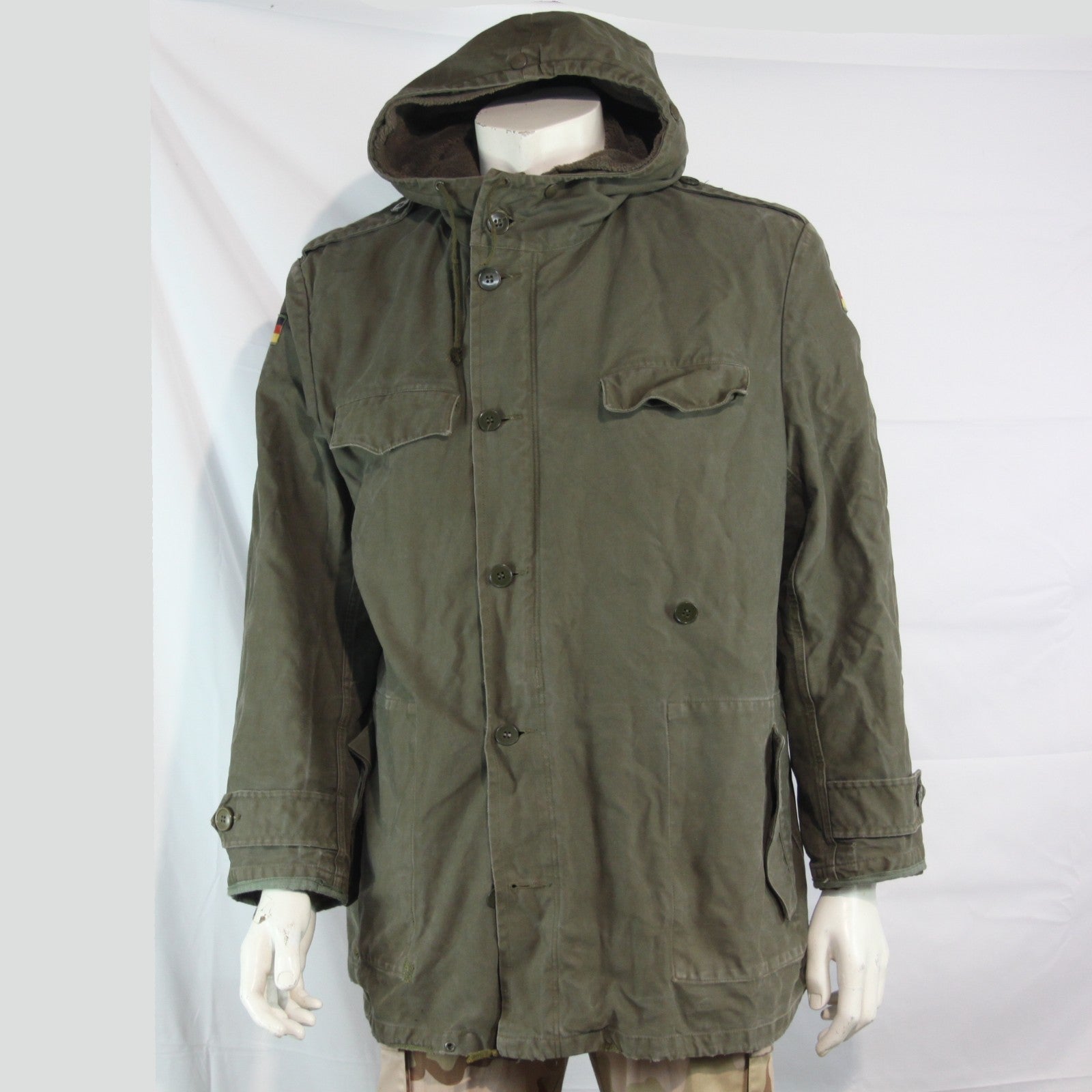 Genuine Surplus German Army Olive Canvas Parka Winter Coat Lined 40-42" (3793)