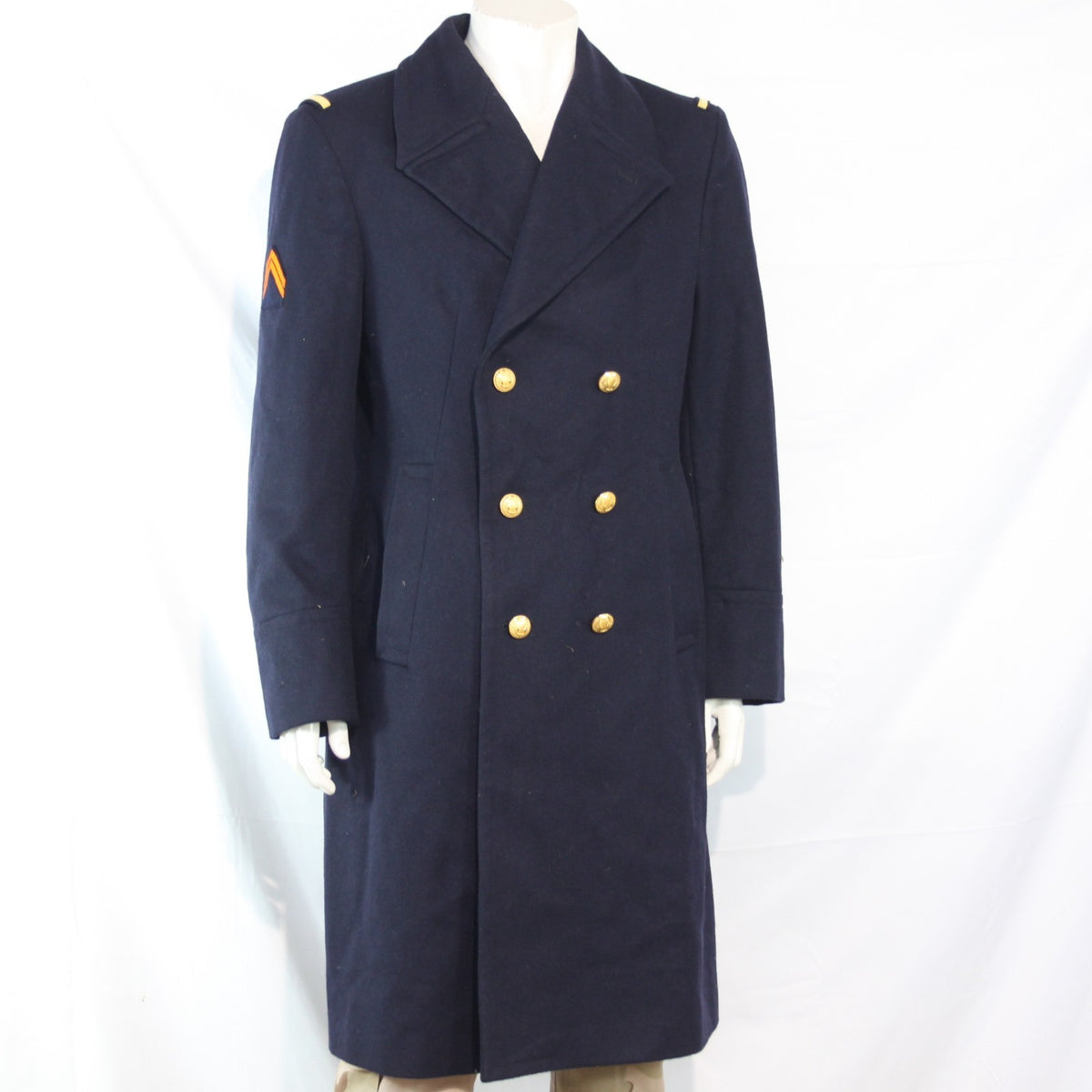 Mens French Airforce Overcoat Greatcoat Genuine Surplus 38-40" Chest (3513)