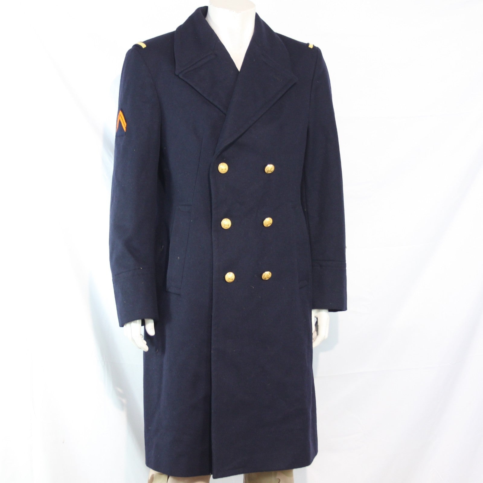 Mens French Airforce Overcoat Greatcoat Genuine Surplus 38-40" Chest (3513)