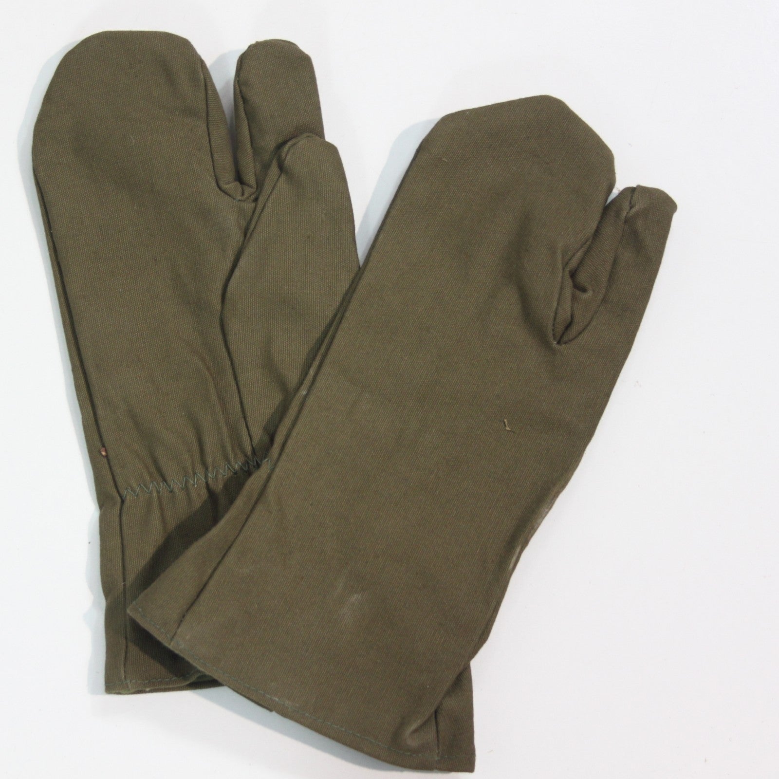Wool Felt Lined Army Mittens Genuine Surplus Olive Canvas Size Large (3917)