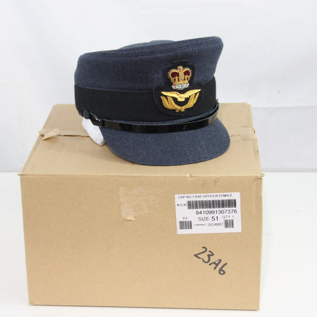 NEW British RAF Officers Womens Dress Hat Genuine Surplus Peak Cap 51cm (4413)