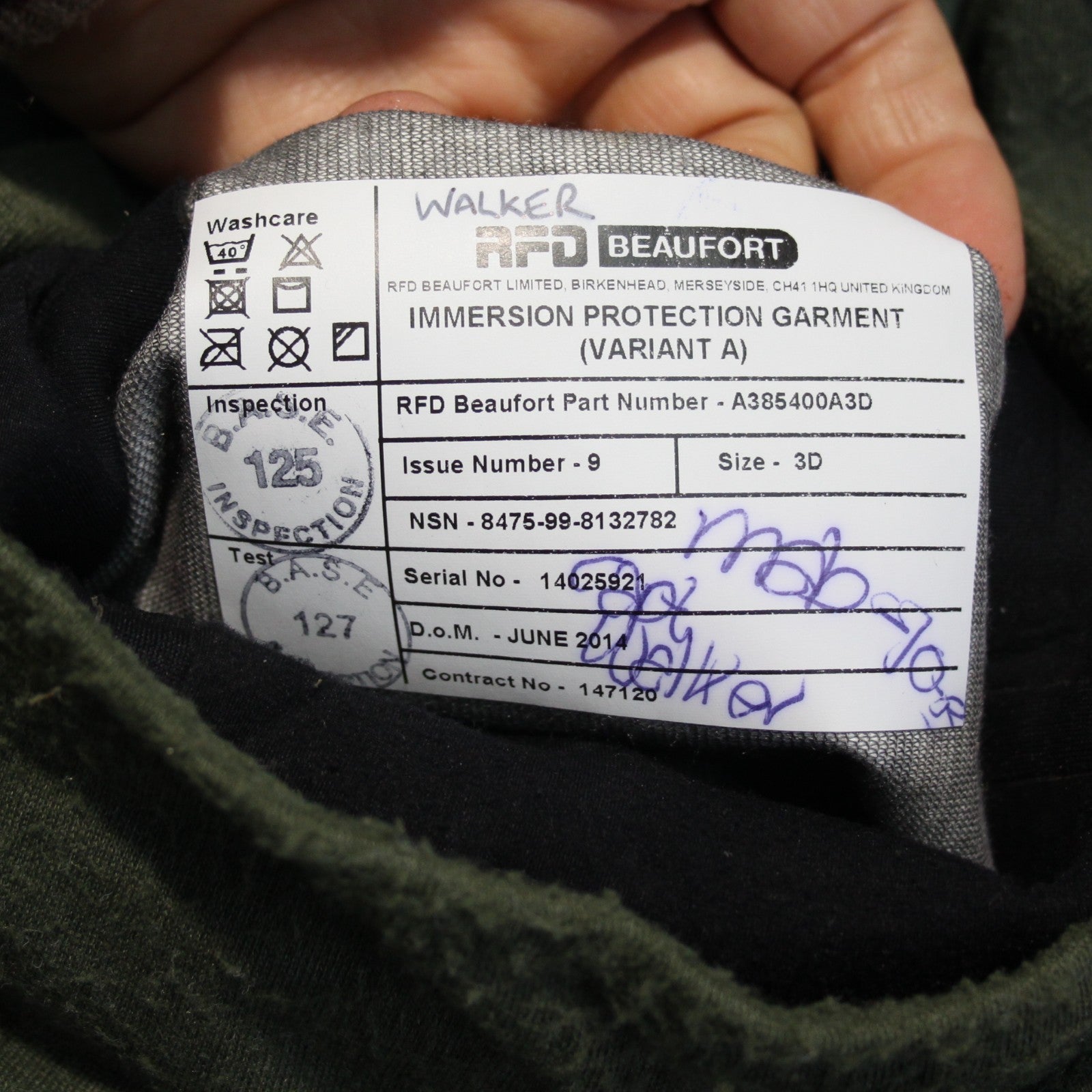 Genuine Surplus British RAF Pilots Beaufort Immersion Suit 38" Tall (3530)