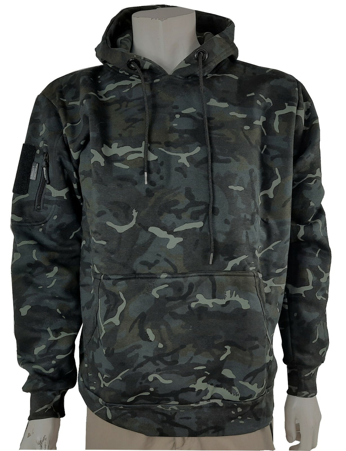 Kombat Tactical Hoodie BTP /Black  Tactical Military Pockets Cotton Rich Hooded 
