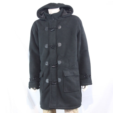 Himalaya Duffel Coat Black Fleece Winter Coat Toggles Mens XL (3799)