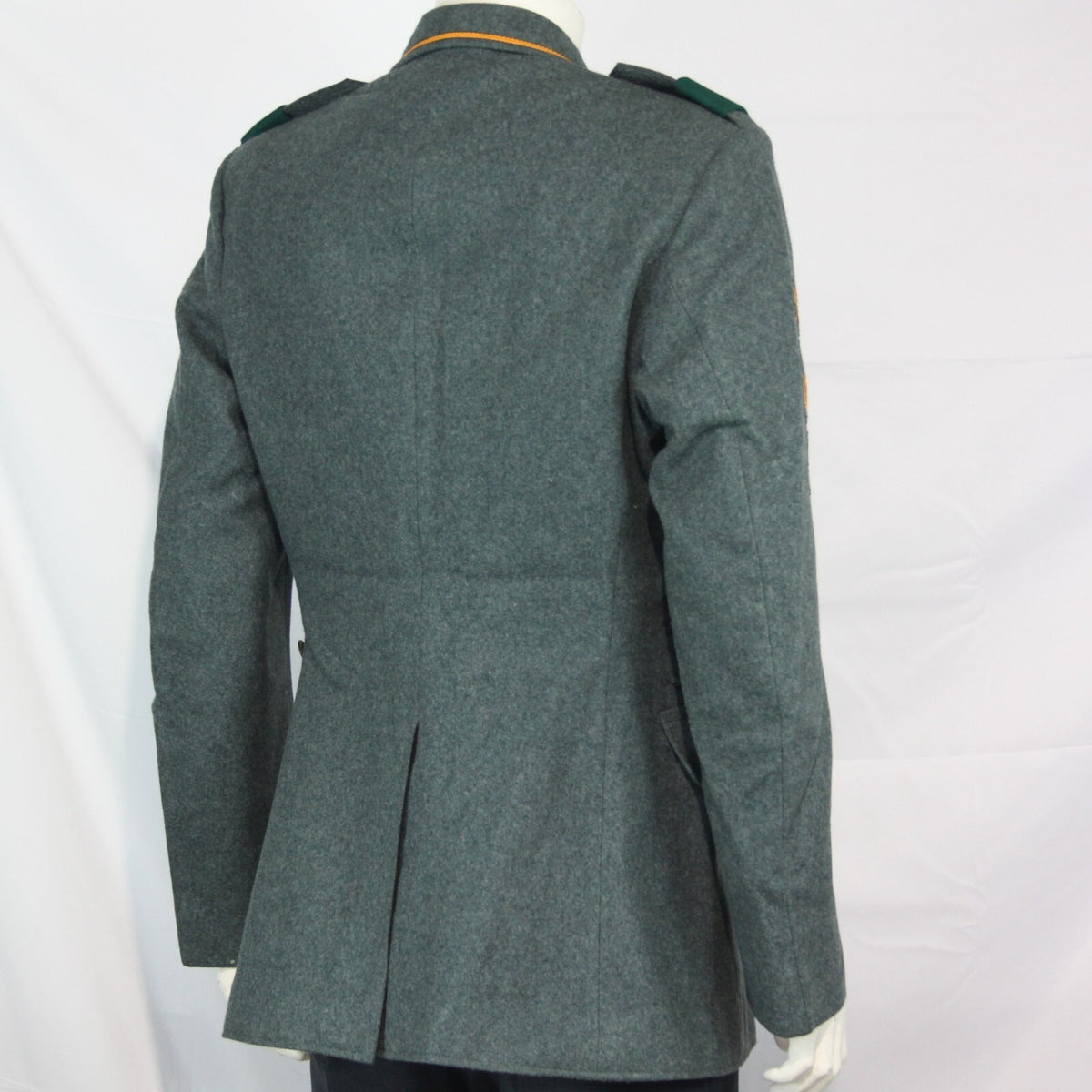 Genuine Surplus Swiss Army Vintage Wool Dress Jacket Badged Thick Blue Grey 3322
