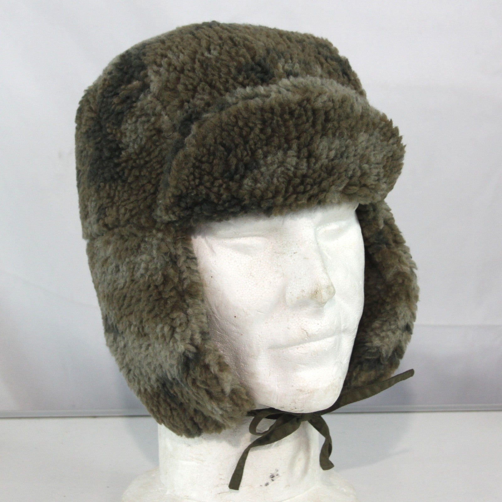 Fleece Mock Sheepskin Winter Trapper Hat Thermal Large Camo (HAT121)