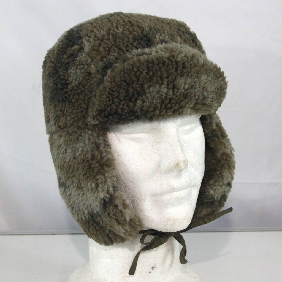 Fleece Mock Sheepskin Winter Trapper Hat Thermal Large Camo (HAT121)