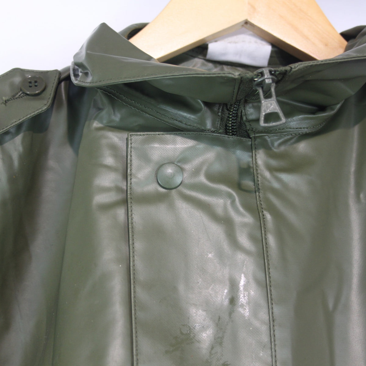 Waterproof Jacket Trouser Set PVC Coated Olive French Army Genuine Surplus(3952)