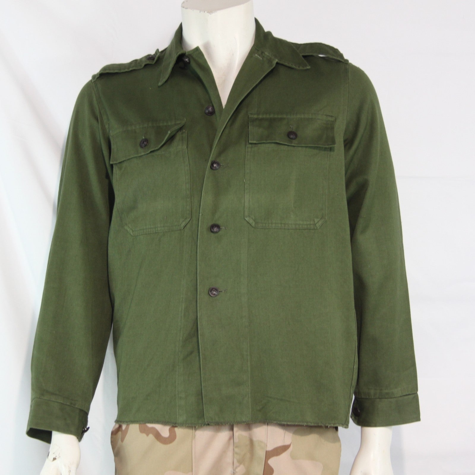 Vintage Hungarian Army Heavyweight Shirt Jacket Olive Genuine Surplus (4071)