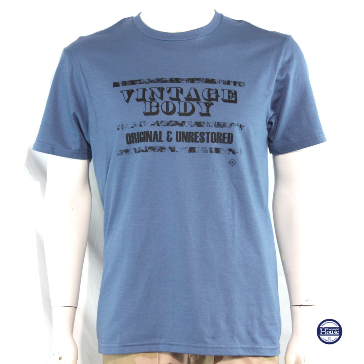 Vintage Body Funny Gift Exclusive Printed T-Shirt Mens Warbird Print Blue