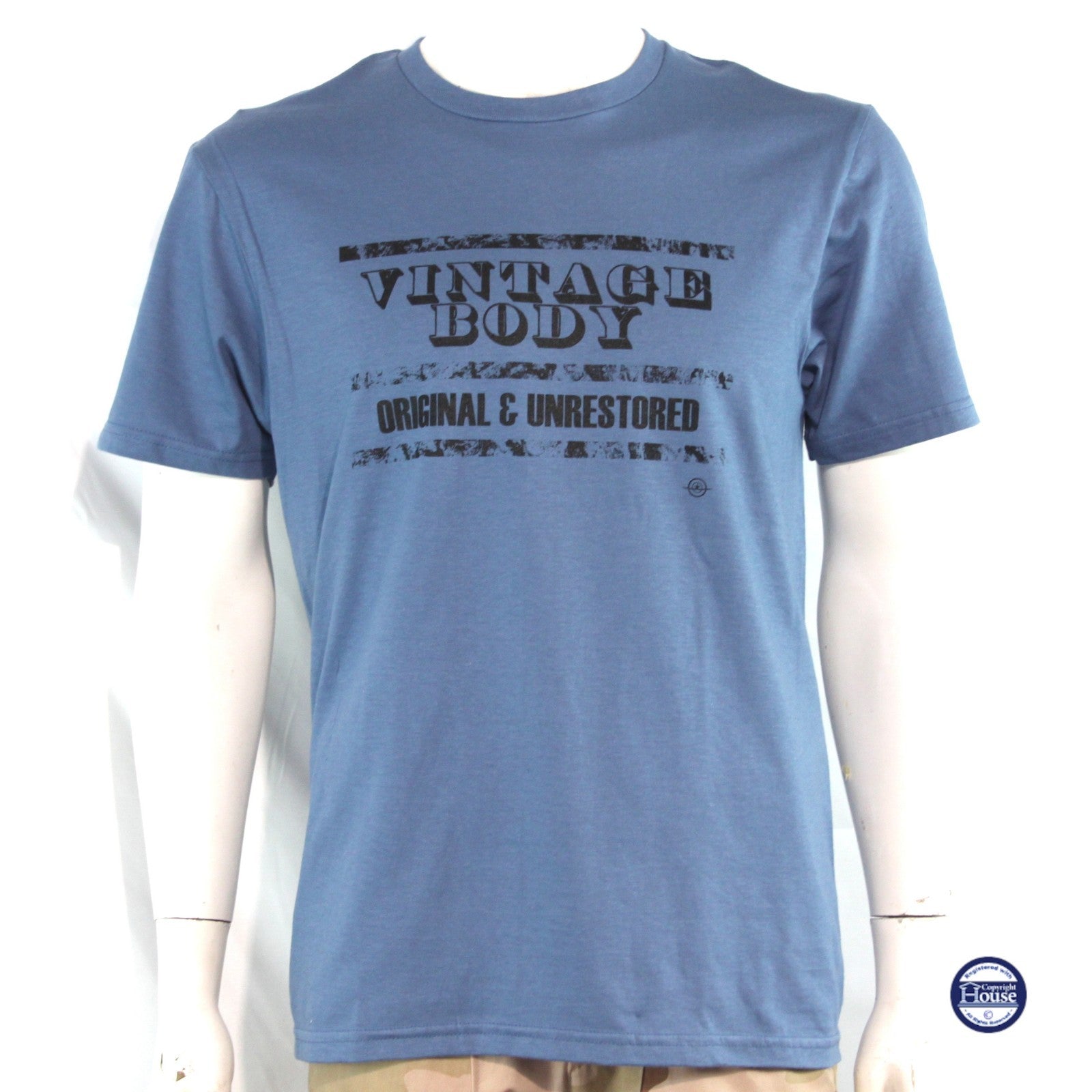 Vintage Body Funny Gift Exclusive Printed T-Shirt Mens Warbird Print Blue