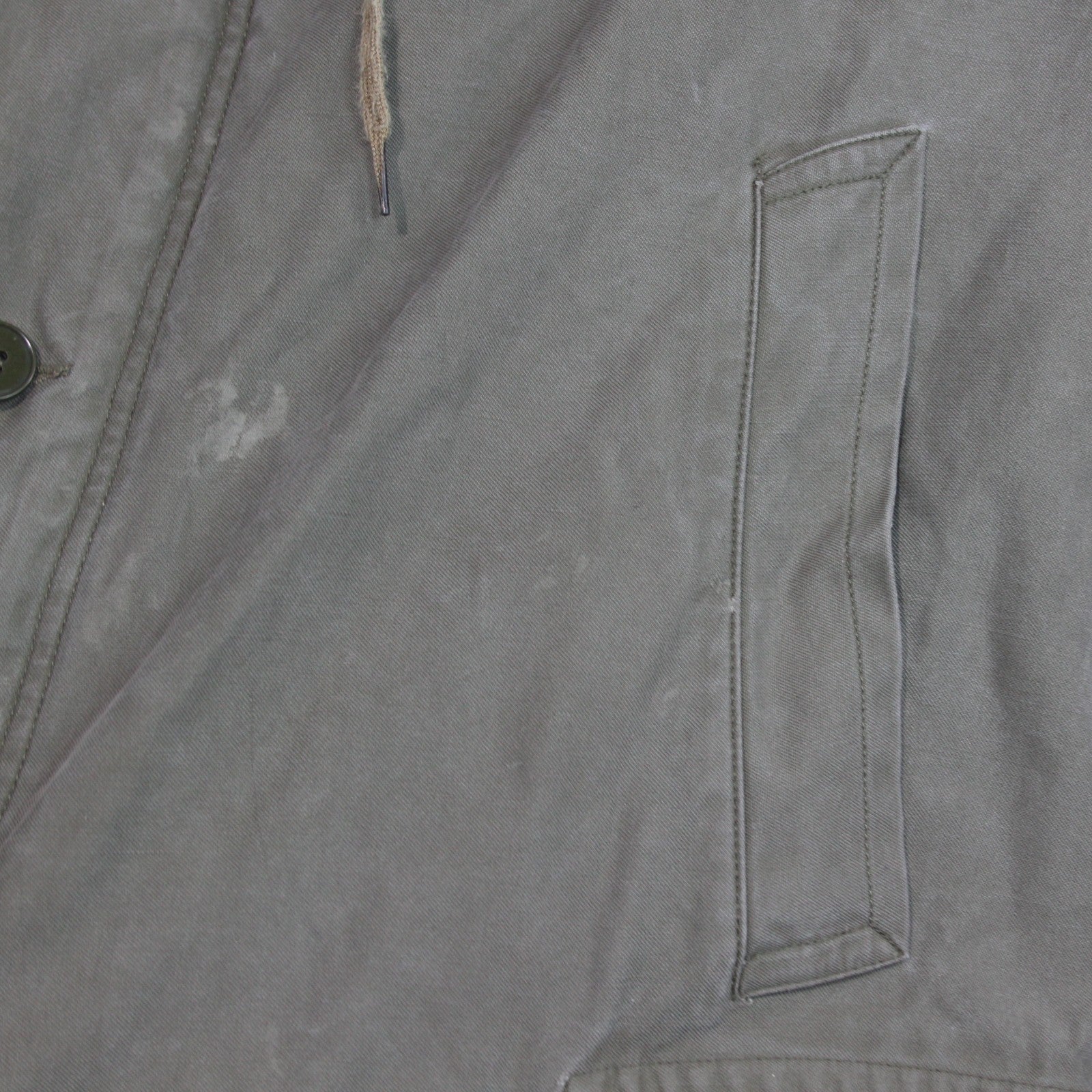 Vintage German Army Olive Parka Genuine Surplus Winter Coat Lined 44-46" (3810)