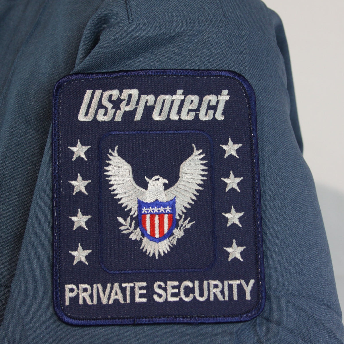 NEW Genuine Surplus US Security Firm Blue Shirts Badged Polyester (3747)