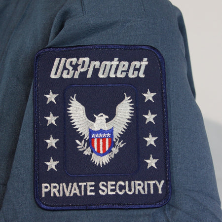 NEW Genuine Surplus US Security Firm Blue Shirts Badged Polyester (3747)