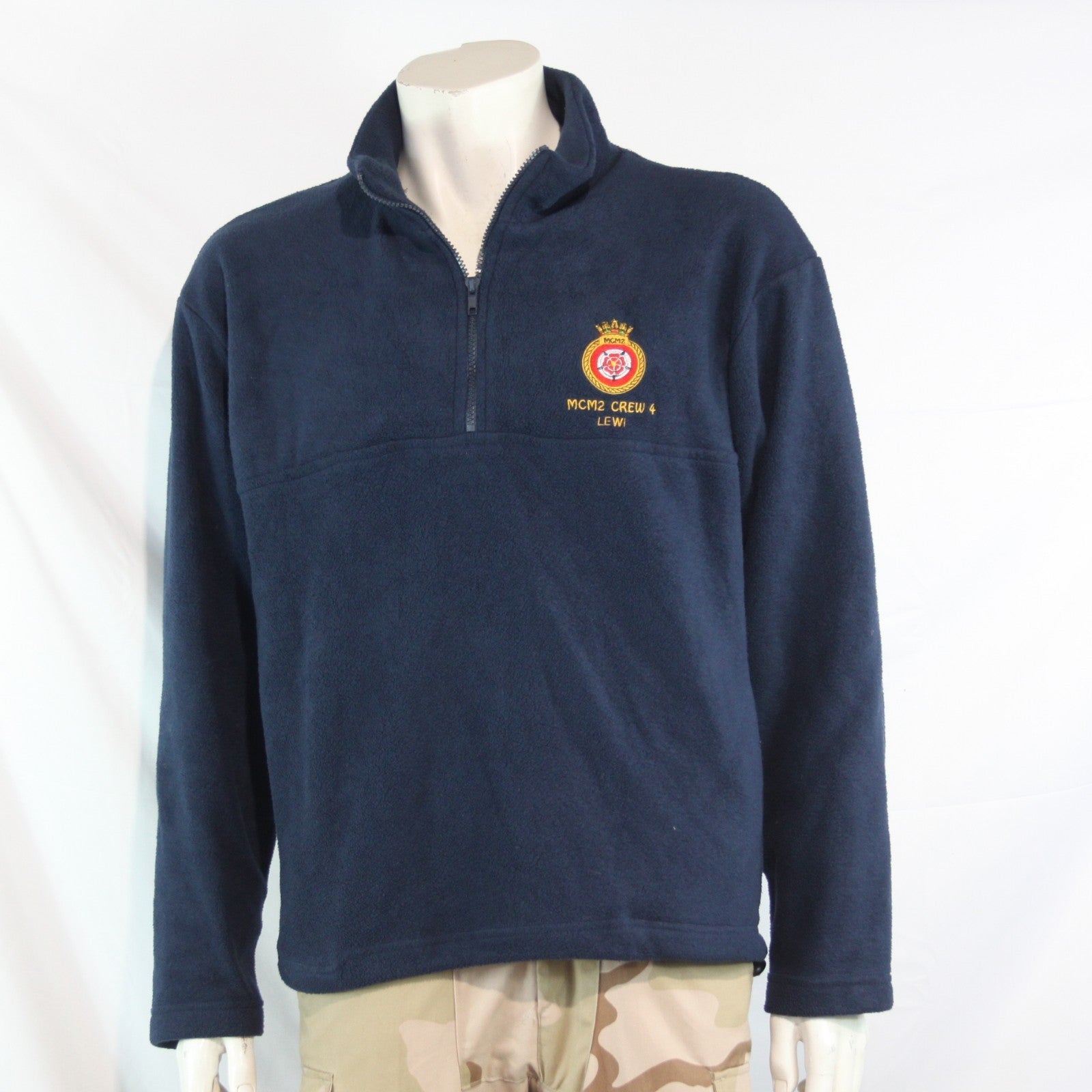 British Royal Navy Embroidered Fleece Jumper Sweater Genuine Surplus M (4120)