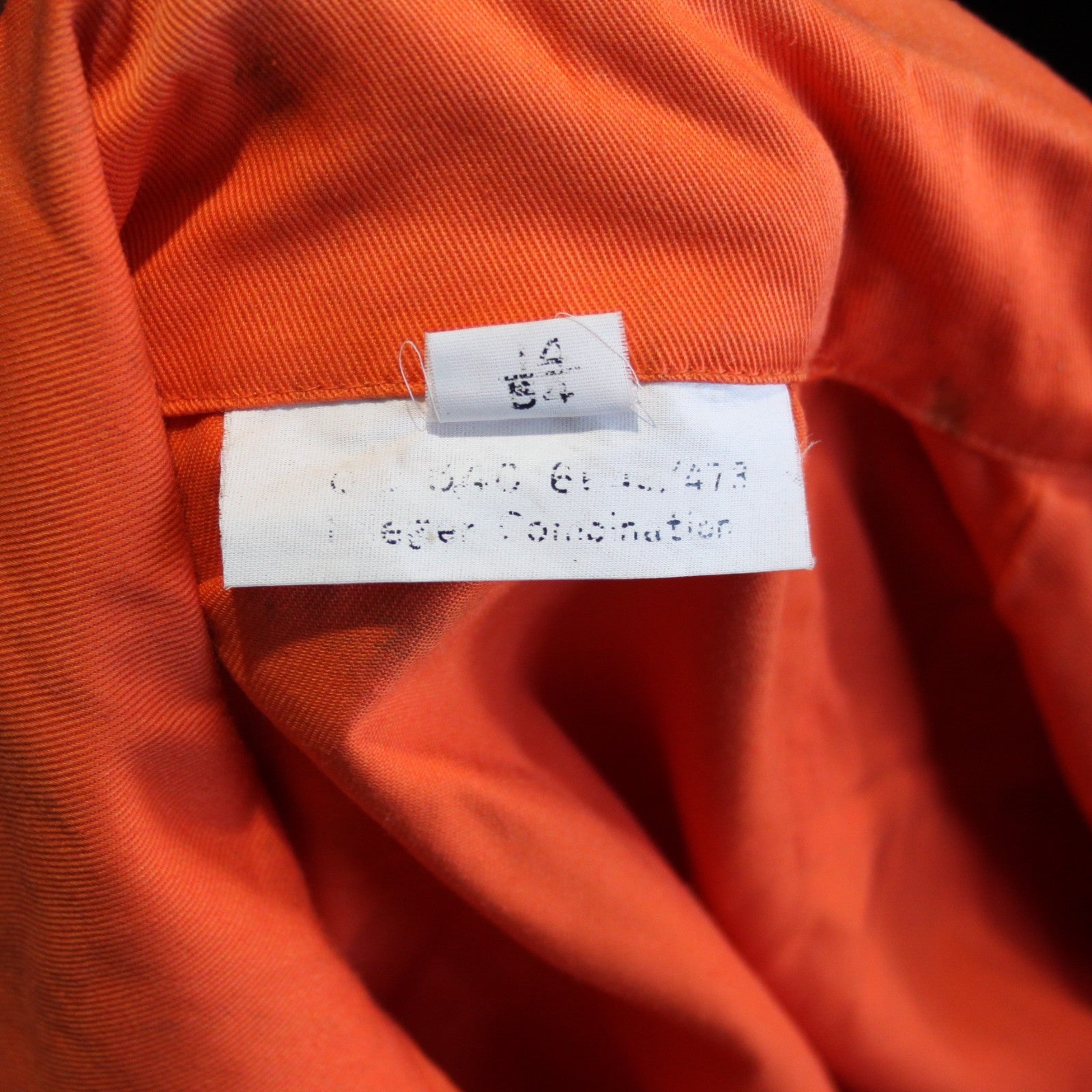 German Military Style Flight Suit Orange  Overall Army Airforce 44" Chest (3390)