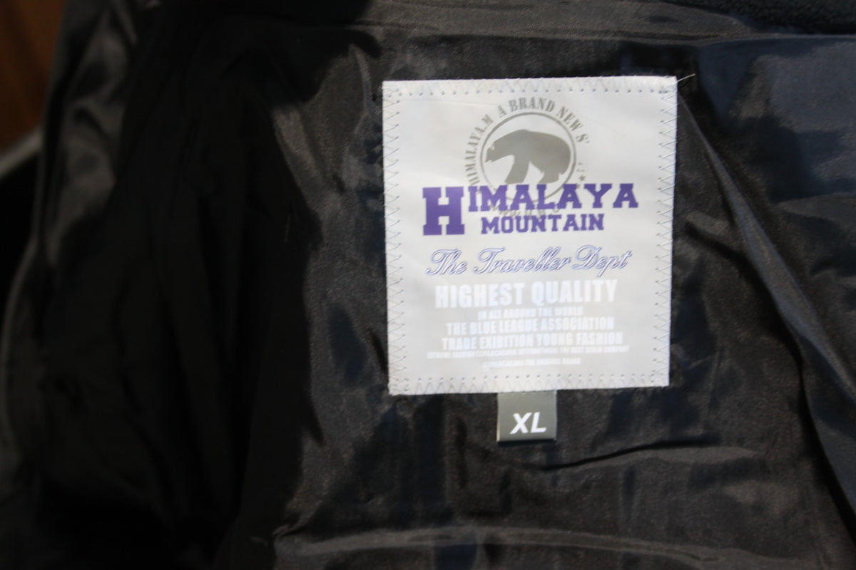 Himalaya Duffel Coat Black Fleece Winter Coat Toggles Mens XL (3799)