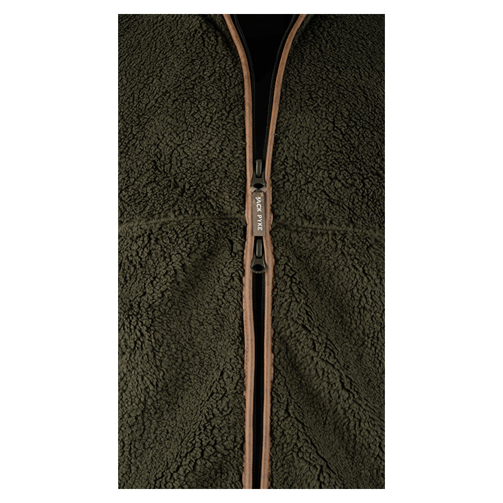 ED Jack Pyke Countryman Chunky Fleece Gilet Double Zip Front Waistcoat Olive