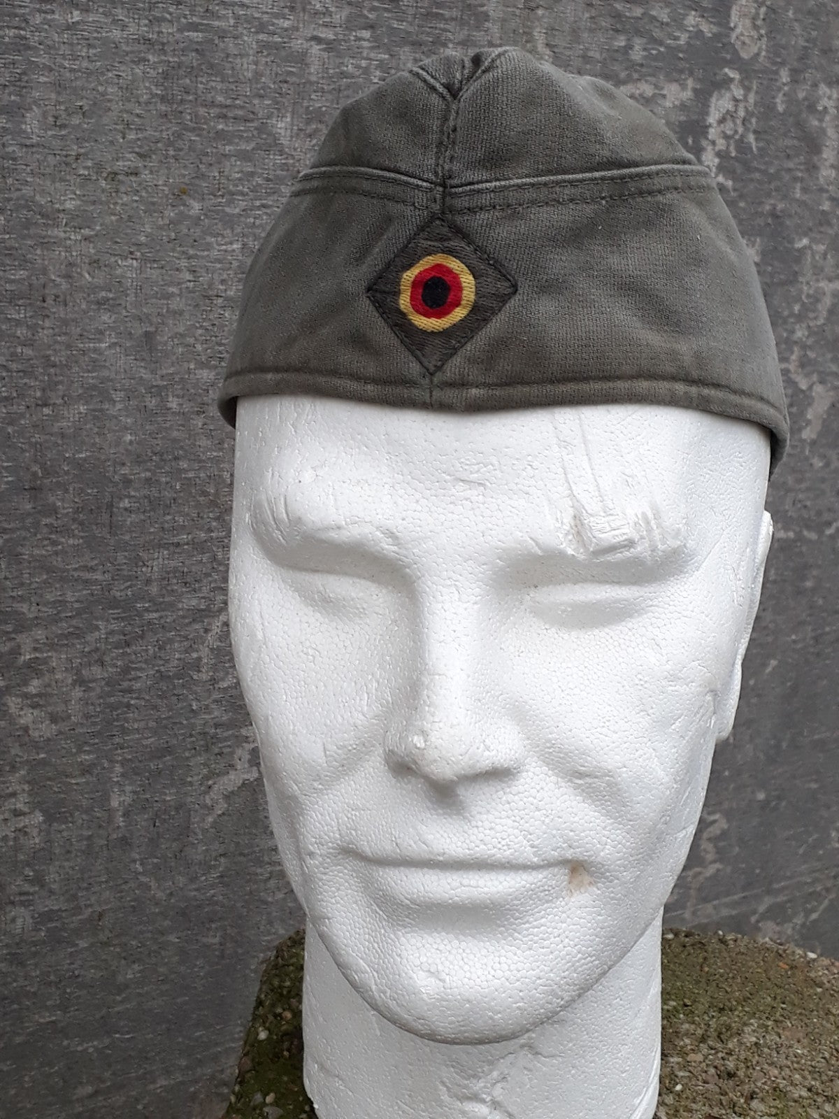 Genuine Surplus German Side Cap Fatigue Cap Chip Packet Hat Olive Vintage 1980's